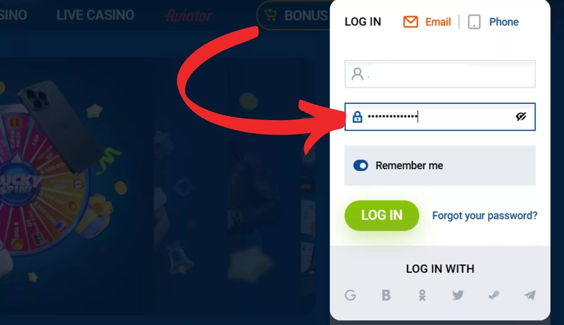 Mostbet Norway Enter your password in the special field